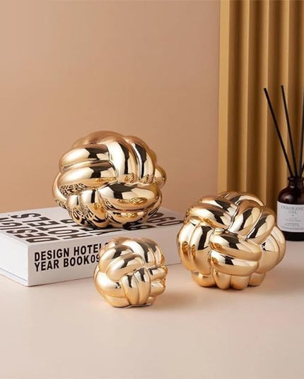 1pcs Gold Knot Decor, Coffee Table Books Decor (5x4) Book Decor, Bookshelf Decor, Shelf Decor Aesthetic, Home Decor Accents, Console Table Decorations - LeafyLoom
