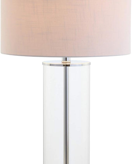 JONATHAN Y JYL2004A Harper 29" Glass LED Table Lamp Modern Contemporary Bedside Desk Nightstand Lamp for Bedroom Living Room Office College Bookcase LED Bulb Included, Clear/Chrome - LeafyLoom