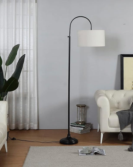 Brightech Nora Bright Arc Tall Lamp, Contemporary LED Floor Lamp, Standing Lamp for Living Rooms & Offices, Mid-Century Modern Standing Lamp with Heavy Base for Bedroom - Black - LeafyLoom