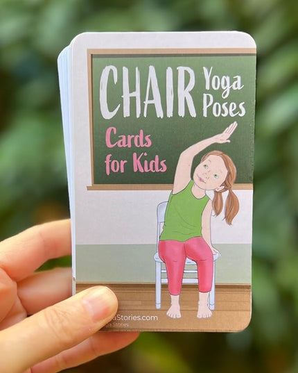 Chair Yoga Poses Cards for Kids: Movement Breaks or Brain Breaks in Classroom, Homeschool, Play Therapy, Calm Corner, or for Social Emotional Learning Activities and Test Taking Strategies - LeafyLoom