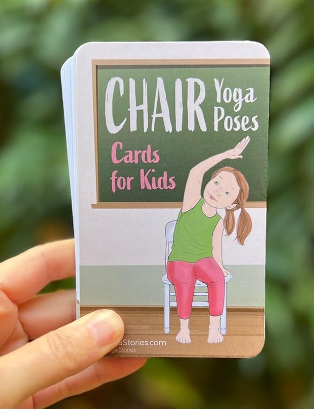 Chair Yoga Poses Cards for Kids: Movement Breaks or Brain Breaks in Classroom, Homeschool, Play Therapy, Calm Corner, or for Social Emotional Learning Activities and Test Taking Strategies - LeafyLoom