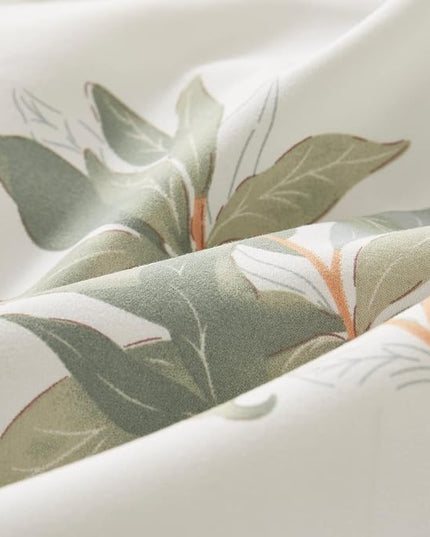 EMME Botanical Sage Green Comforter Set King Size 7 Pieces＿Brushed Microfiber Bed in a Bag for Girls, Ultra Soft Bedding Set with Sheets (Sage Green, King (7 Piece), Adult - LeafyLoom