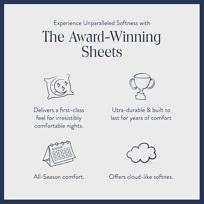 Brooklinen Luxury Sateen 4 Piece Queen Size Sheets Set in Cream - 100% Cotton Sateen Sheets - 1 Fitted Sheet, 1 Flat Sheet, 2 Pillowcases - Best Luxury Sheets Brooklinen