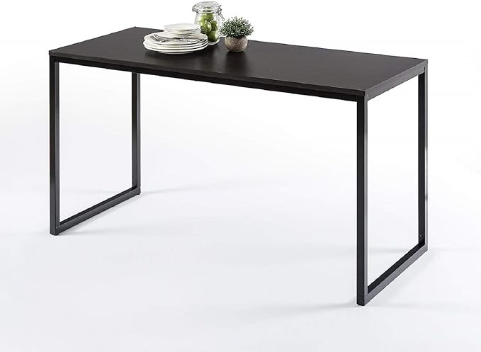 ZINUS Jennifer 55 Inch Black Frame Desk, Computer Workstation, Office Desk, Easy Assembly, Deep Espresso - LeafyLoom
