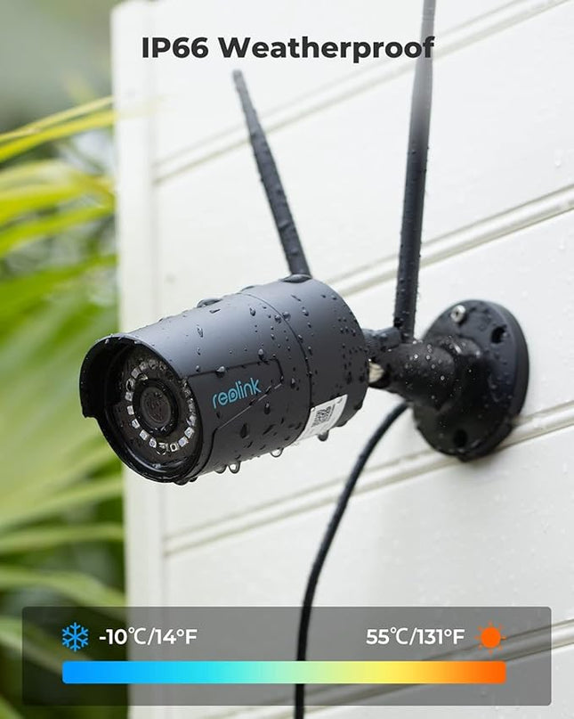 REOLINK Outdoor Security Camera, 5MP HD Plug-in WiFi Camera for Home Security - 2.4/5Ghz, Smart Person/Vehicle Alerts, 100ft Night Vision, IP67 Waterproof, microSD Card/NVR Storage, RLC-510WA REOLINK