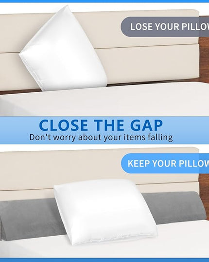 King Size (76"x10"x6") Bed Wedge Pillow for Headboard Bed Gap Filler (0-6"), Headboard Pillow Wedge Mattress Wedge Pillow to Fill The Gap Between Headboard and Mattress - LeafyLoom