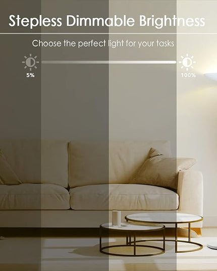 Floor Lamp, 70.5 InchTorchiere Standing Lamp, 20W 2000LM LED Halogen Floor Lamp,Stepless Dimmable, Touch Control, 50000hrs Lifespan, Pale Floor Lamps for Living Room, Standing Lamps for Bedroom, White - LeafyLoom