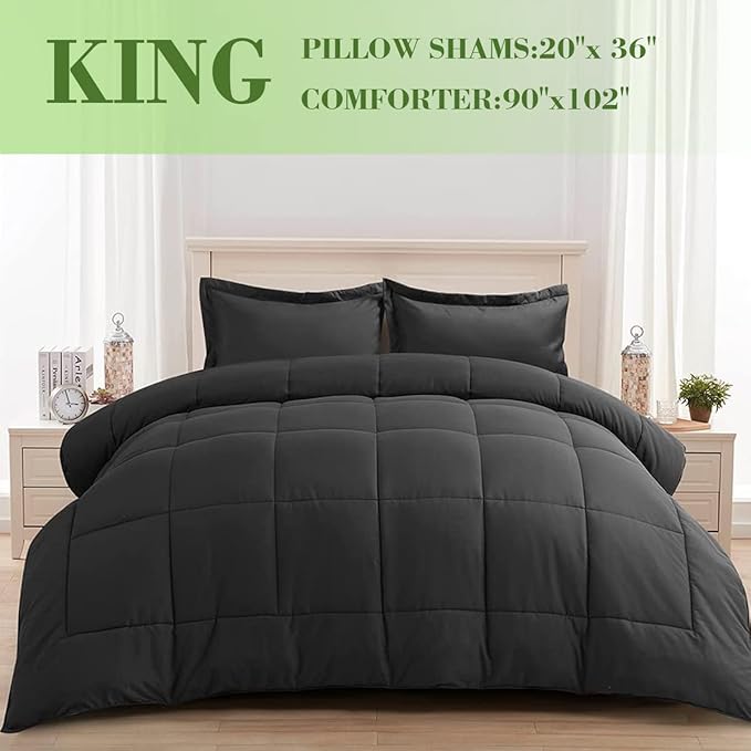 AMGUI King Size Comforter Set,King Comforter Set,Comforter Set King with 2 Pillow Shams,King Comforter Set,Comforter Sets King Size Bed - LeafyLoom