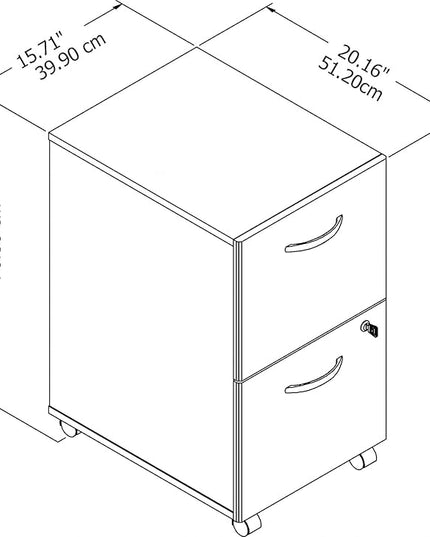 Bush EO108WHSU 2-Drawer Vertical File Cabinet Locking Ltr/Lgl Pure White 20.16-Inch - LeafyLoom
