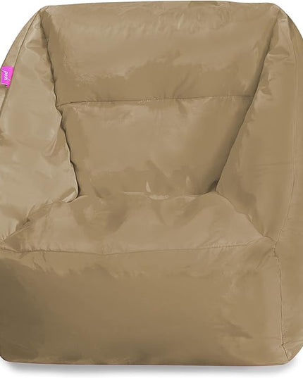 Posh Creations Structured Comfy Bean Bag Chair for Gaming, Reading, and Watching TV, Coronado Chair, Microsuede - Camel - LeafyLoom