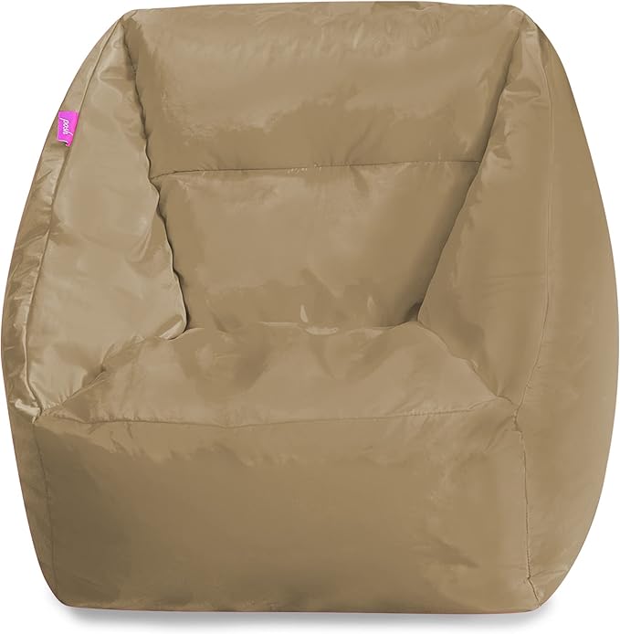 Posh Creations Structured Comfy Bean Bag Chair for Gaming, Reading, and Watching TV, Coronado Chair, Microsuede - Camel - LeafyLoom