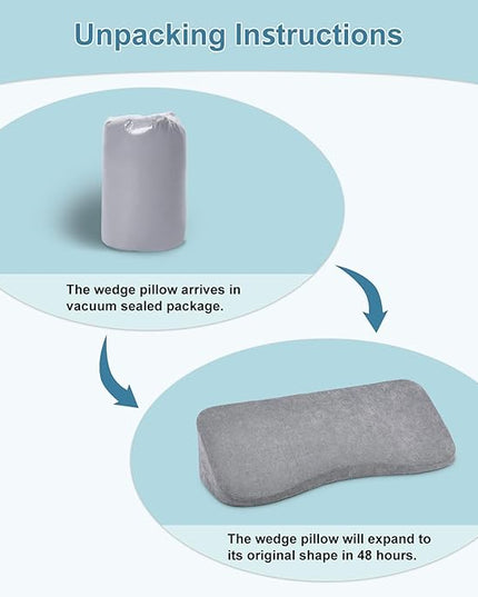 TANYOO Long Wedge Pillow for After Surgery Curved Shaped Turning Wedge Pillow for Side Sleeping Bedridden Patient Products to Prevent Bed Sore and Improve Healing Process No-Slip Bottom Height 7.5 in - LeafyLoom