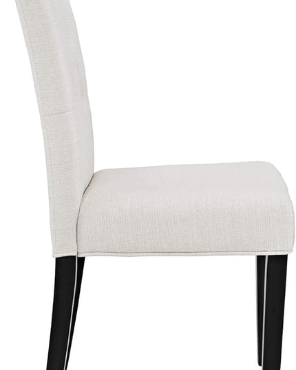 Modway Confer Modern Tufted Upholstered Fabric Parsons Two Kitchen and Dining Room Chairs in Beige - LeafyLoom