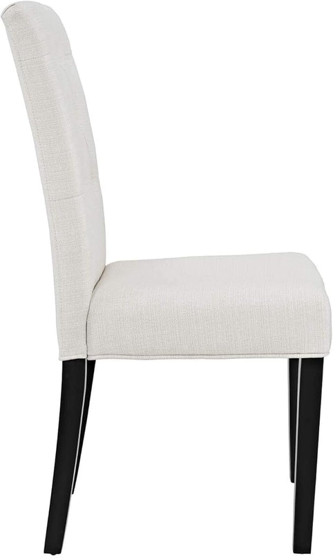 Modway Confer Modern Tufted Upholstered Fabric Parsons Four Kitchen and Dining Room Chairs in Beige - LeafyLoom