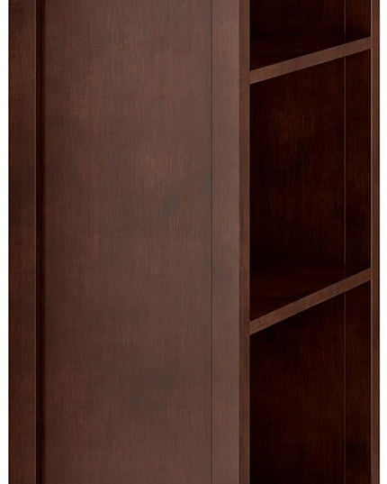 SIMPLIHOME Artisan SOLID WOOD 26 Inch Contemporary 5 Shelf Bookcase in Russet Brown, For the Living Room, Study Room and Office - LeafyLoom