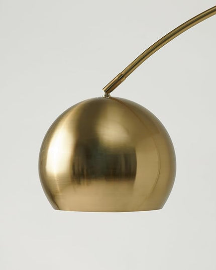 Brightech Olivia Floor Lamp, Arc Lamp for Living Rooms, Standing Lamp with LED Light Bulbs for Bedroom Reading, Great Living Room Décor, Tall Lamp for Offices – Brass/Gold - LeafyLoom