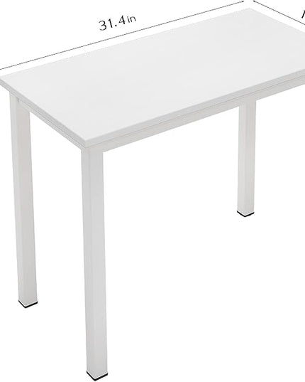 sogesfurniture 31.5 inches Office Desk Computer Desk Gaming Desk Computer Table Sturdy Writing Workstation for Home Office, White - LeafyLoom
