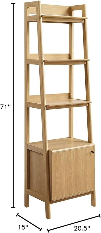 Modway 21" Bookshelf Display Case in Oak - LeafyLoom