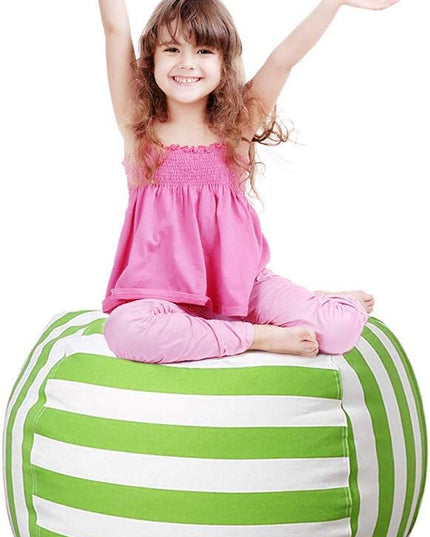 27Inch Stuffed Animal Storage Bean Bag Chair Cover for Kids room, Gifts for 3 4 5 6 7 8 9 Boys Girls Stuffed Animals Toy Storage Bags, New Year Gift-Green - LeafyLoom