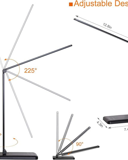 LED Desk Lamp, Eye-Caring Stepless Dimmable Office Table Lamp with USB Charging 4000mAh Battery, Foldable,Touch, 30/60minsTimer,5 Lighting Modes with 5 Brightness Levels. - LeafyLoom