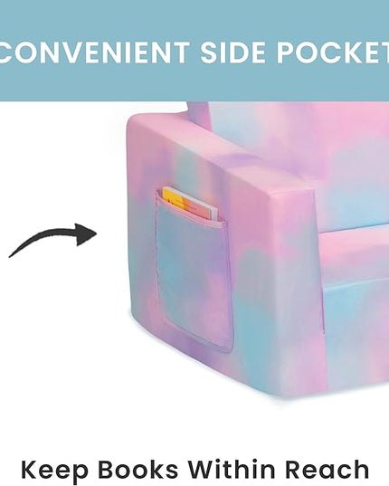 Cozee Flip-Out Chair - 2-in-1 Convertible Chair to Lounger for Kids - LeafyLoom