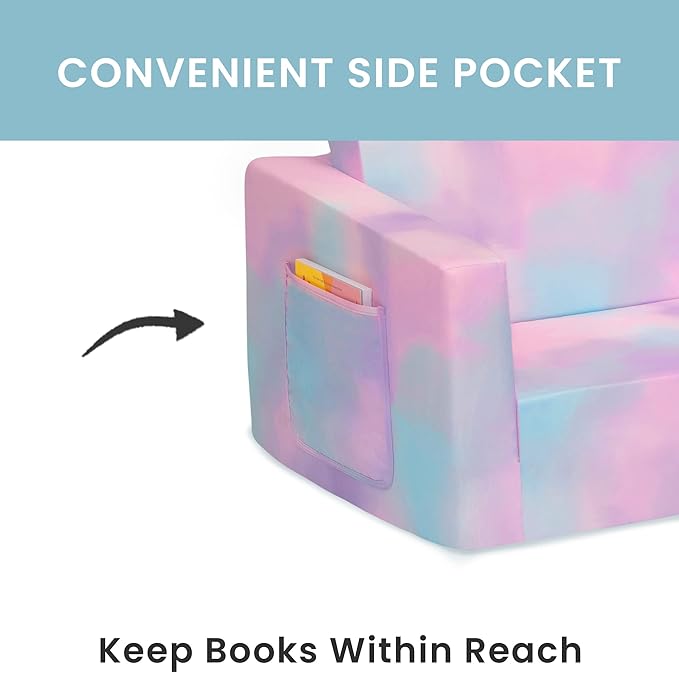 Cozee Flip-Out Chair - 2-in-1 Convertible Chair to Lounger for Kids - LeafyLoom