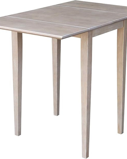 International Concepts Small Dropleaf Table, Washed Gray Taupe - LeafyLoom