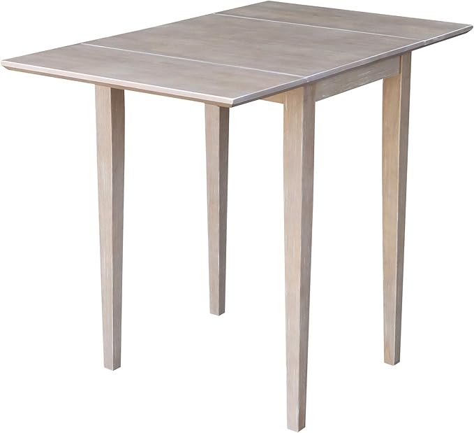 International Concepts Small Dropleaf Table, Washed Gray Taupe - LeafyLoom