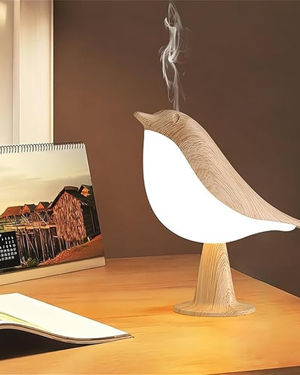FUYUNXIN Bird Lamp Bedside Lamps - Rechargeable Cordless Table Lamp with 3 Color Temperatures and Touch Sensor - Perfect for Bedroom Nightstand (Maple) - LeafyLoom