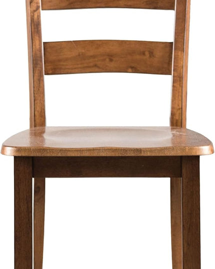 Furniture of America Burnett Wood 5-Piece Dining Room Set, Square Table and 4 Durable Slat Back Chairs with Footrest for Home Kitchen Furniture, Dinettes, Walnut - LeafyLoom