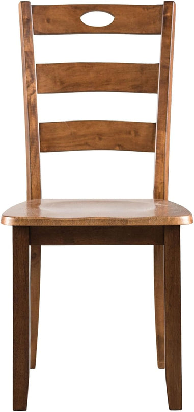 Furniture of America Burnett Wood 5-Piece Dining Room Set, Square Table and 4 Durable Slat Back Chairs with Footrest for Home Kitchen Furniture, Dinettes, Walnut - LeafyLoom