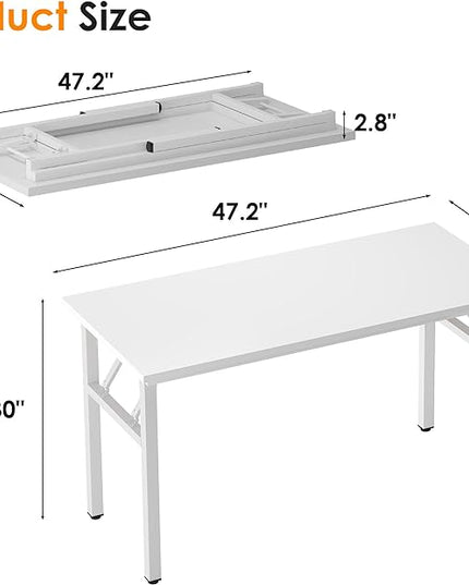 Need 47 inches Computer Desk Office Desk Folding Table with BIFMA Certification Computer Table Workstation, White AC5DW-120 - LeafyLoom