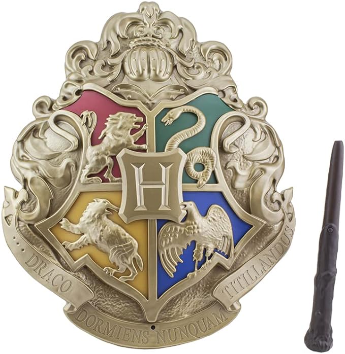 Paladone - Harry Potter - Hogwarts Crest - Lamp with Control Wands Black - LeafyLoom