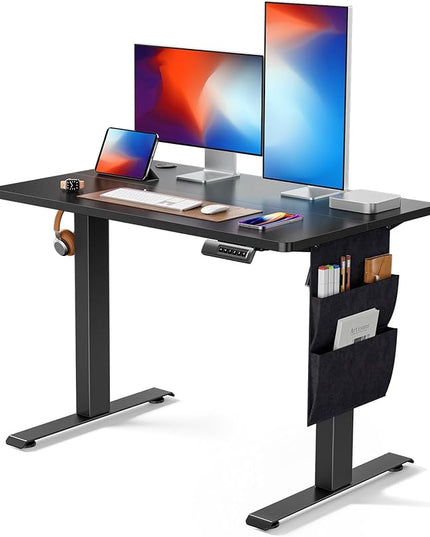 Marsail Standing Desk Adjustable Height, Electric Standing Desk with Starage Bag, Stand up Desk for Home Office Computer Desk Memory Preset with Headphone Hook - LeafyLoom