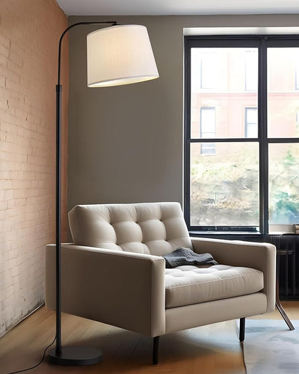 Oneach 62" Arch Floor Lamp for Living Room LED Tall Standing Light with Hanging Lamp Shade Modern Pole Lamp for Bedroom Office Study Room Kids Room - LeafyLoom