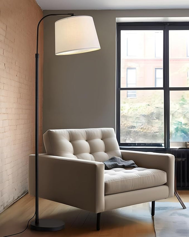 Oneach 62" Arch Floor Lamp for Living Room LED Tall Standing Light with Hanging Lamp Shade Modern Pole Lamp for Bedroom Office Study Room Kids Room - LeafyLoom