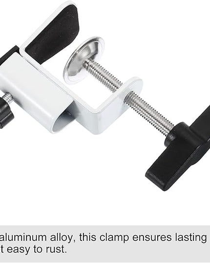 PATIKIL 0.49" Hole Dia. Desk Clamp, 2 Pcs Universal C-Clamp Base with Adjustable Screw for Microphone Mic Arm Table Lamp Mount Holder, White - LeafyLoom