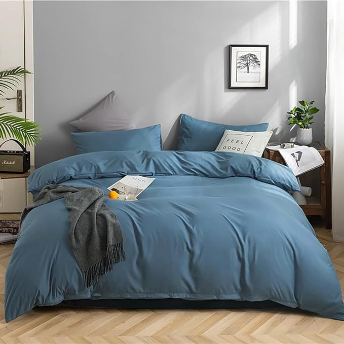 Lake Blue Comforter Set Full Solid Blue Bedding Quilt Set Boys Bright Blue Blanket Set for Kids Teens Adult Lightweight Breathable Durable Royal Blue Comforter Set Women Bed Comforter Set - LeafyLoom