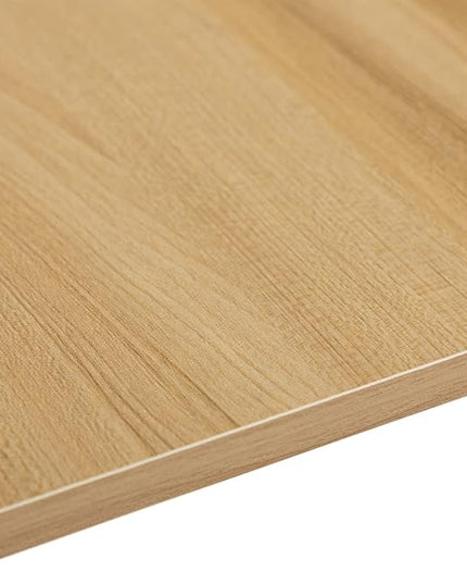 Minimalist Folding Table, Study Desk with Storage Shelf, Small Desk, Portable Computer Desk for Home, Office, Light Brown - LeafyLoom