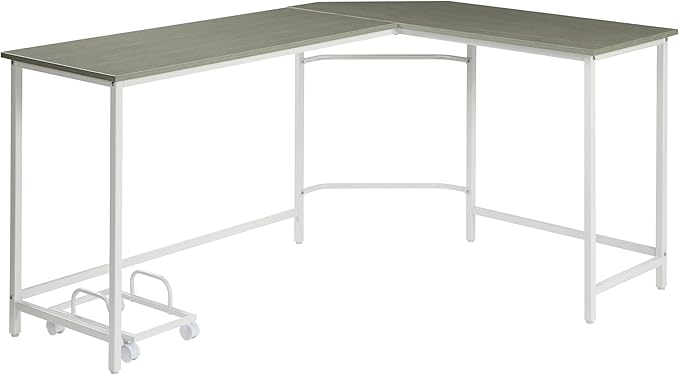 NicBex Kimberly-DW-00054-LWJ Home Office Desks, 66.5"x47.5"x30.5", Grey + White - LeafyLoom