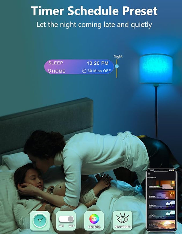 Floor lamp for living Room Compatible with Alexa & Google, White Linen Lamp Shade LED Bright Tall Standing Smart Floor Lamp with Remote for Bedroom Office, Modern Color Changing Dimmable WiFi Light. - LeafyLoom