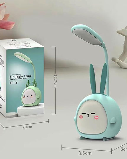 Cute Bunny Desk Lamp, Portable LED Desk Lamps with Night Light,Rabbit Foldable USB Rechargeable Reading Light for Children Boys Girls Study (Blue) - LeafyLoom