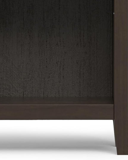 SIMPLIHOME Amherst SOLID WOOD Transitional 5 Shelf Bookcase for The Living, Study Room and Office, 24 inch, Hickory Brown - LeafyLoom