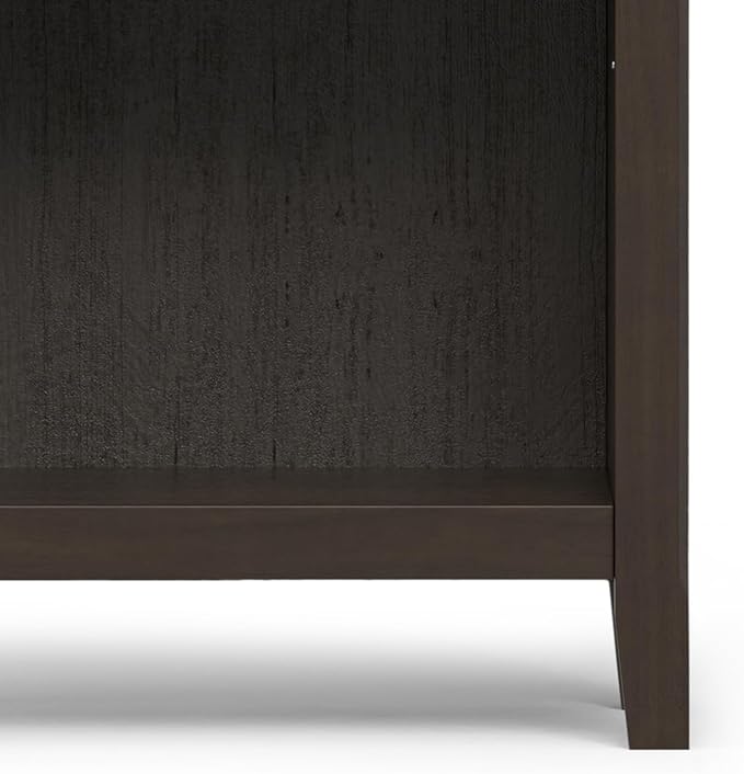 SIMPLIHOME Amherst SOLID WOOD Transitional 5 Shelf Bookcase for The Living, Study Room and Office, 24 inch, Hickory Brown - LeafyLoom