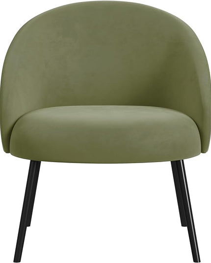 HomePop Upholstered Modern Living Room & Bedroom | Decorative Home Furniture Accent Chair, Light Sage Green Velvet - LeafyLoom