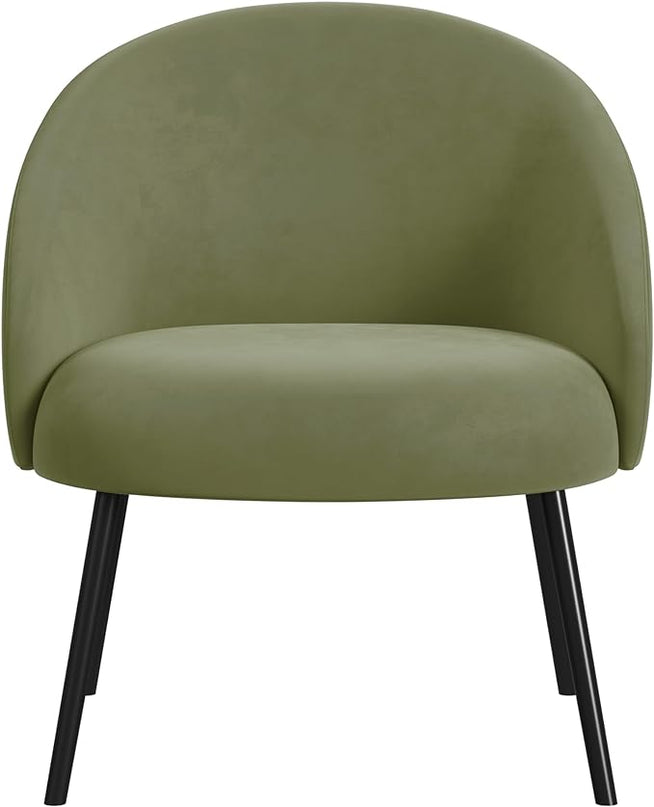 HomePop Upholstered Modern Living Room & Bedroom | Decorative Home Furniture Accent Chair, Light Sage Green Velvet - LeafyLoom