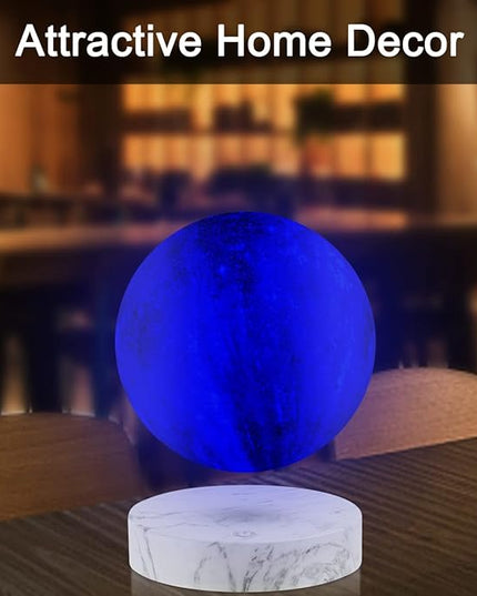 VGAzer Levitating Moon Lamp,Floating and Spinning in Air Freely with 3D Printing LED Moon Light Has 16 Colors 20 Modes for Unique Christmas Gifts,Room Decor (Marble Base 16 Colors Galaxy Moon) - LeafyLoom