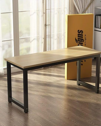 Tribesigns Computer Desk, Large Office Desk Computer Table Study Writing Desk for Home Office, Walnut + Black Leg, 63 X 23.6 inch - LeafyLoom