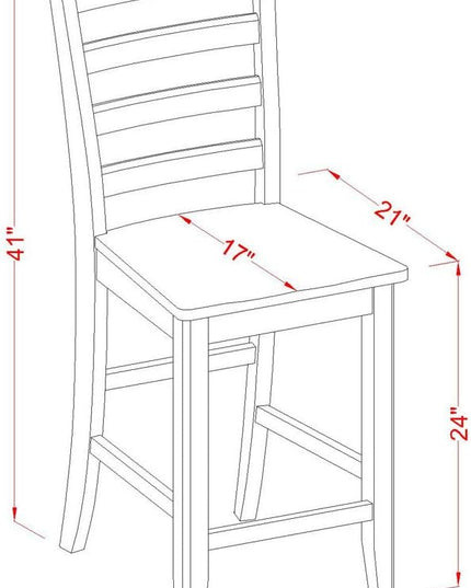 East West Furniture PBFA3-BLK-W 3 Piece Counter Height Dining Set for Small Spaces Contains a Square Dining Room Table and 2 Wooden Seat Chairs, 36x36 Inch, Black & Cherry - LeafyLoom