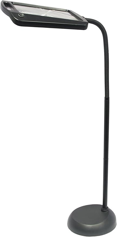 402039-04 Full Page 8 x 10 Inch Magnifier LED Illuminated Floor Lamp, Black - LeafyLoom